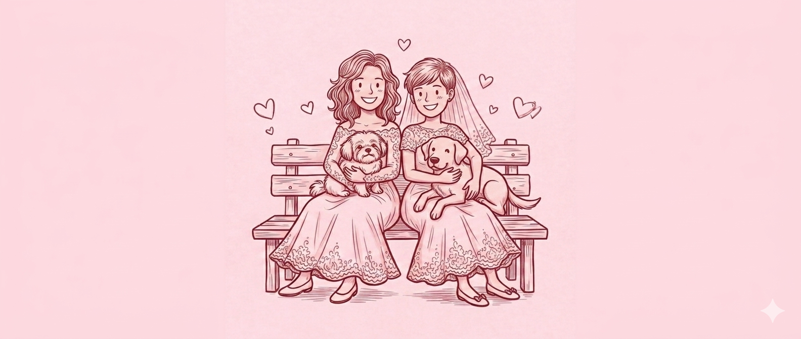 Dani e Karol com seus cachorros